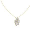 3.86ct TW Emerald Cut Lab-Grown Diamond Cluster Pendant Necklace