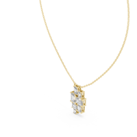 3.86ct TW Emerald Cut Lab-Grown Diamond Cluster Pendant Necklace in Yellow Gold — Verasah fine jewellery