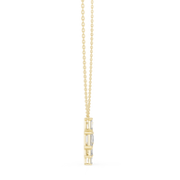 3.86ct TW Emerald Cut Lab-Grown Diamond Cluster Pendant Necklace in Yellow Gold — Verasah fine jewellery