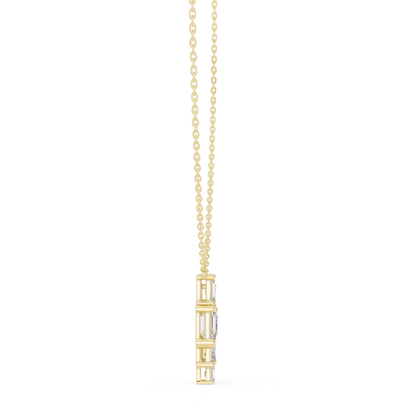 3.86ct TW Emerald Cut Lab-Grown Diamond Cluster Pendant Necklace