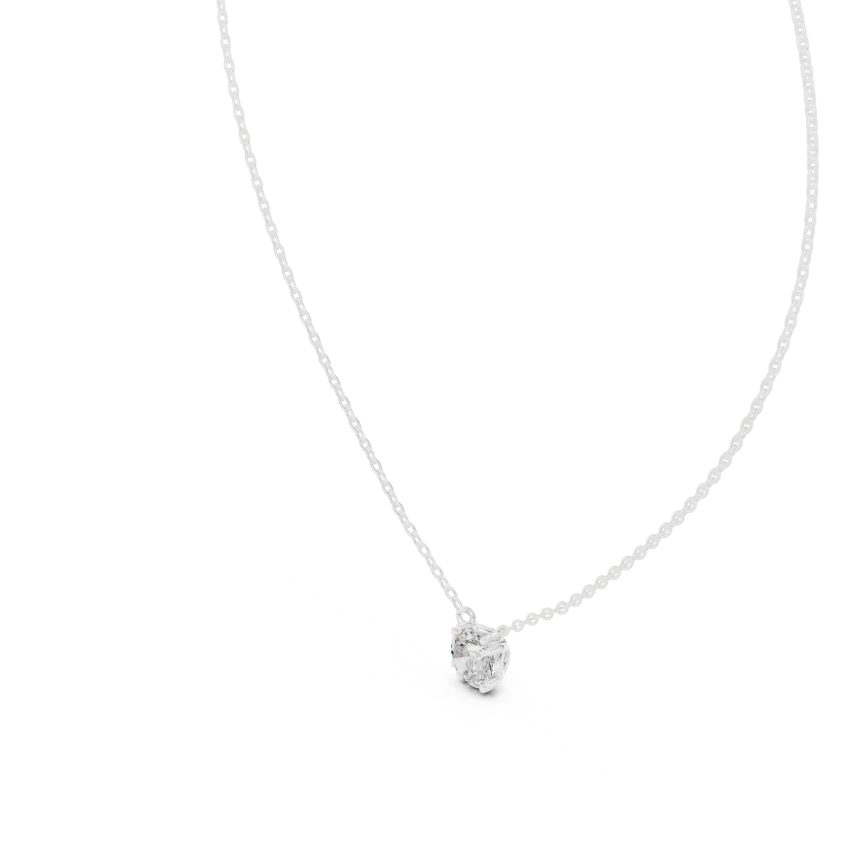1.00ct TW Round Lab-Grown Diamond Solitaire Pendant Necklace