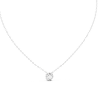 1.00ct TW Round Lab-Grown Diamond Solitaire Pendant Necklace in White Gold — Verasah fine jewellery