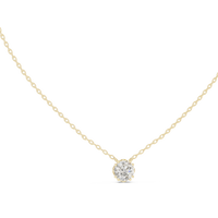 1.00ct TW Round Lab-Grown Diamond Solitaire Pendant Necklace in Yellow Gold — Verasah fine jewellery