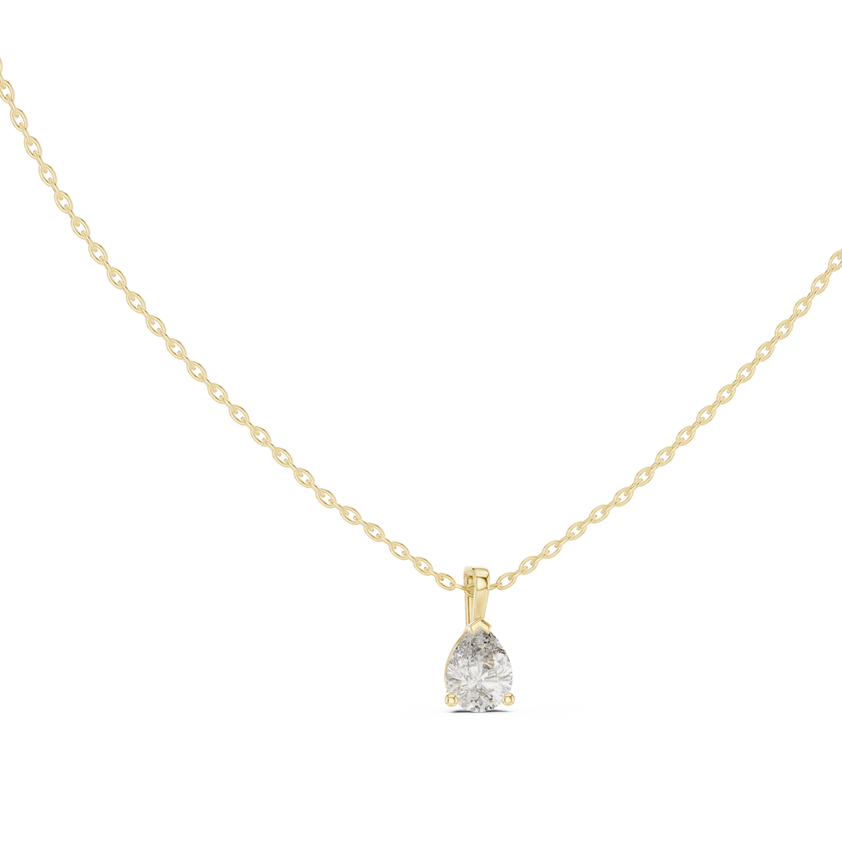1.00ct TW Pear Lab-Grown Diamond Solitaire Pendant Necklace