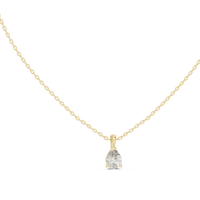1.00ct TW Pear Lab-Grown Diamond Solitaire Pendant Necklace in Yellow Gold — Verasah fine jewellery
