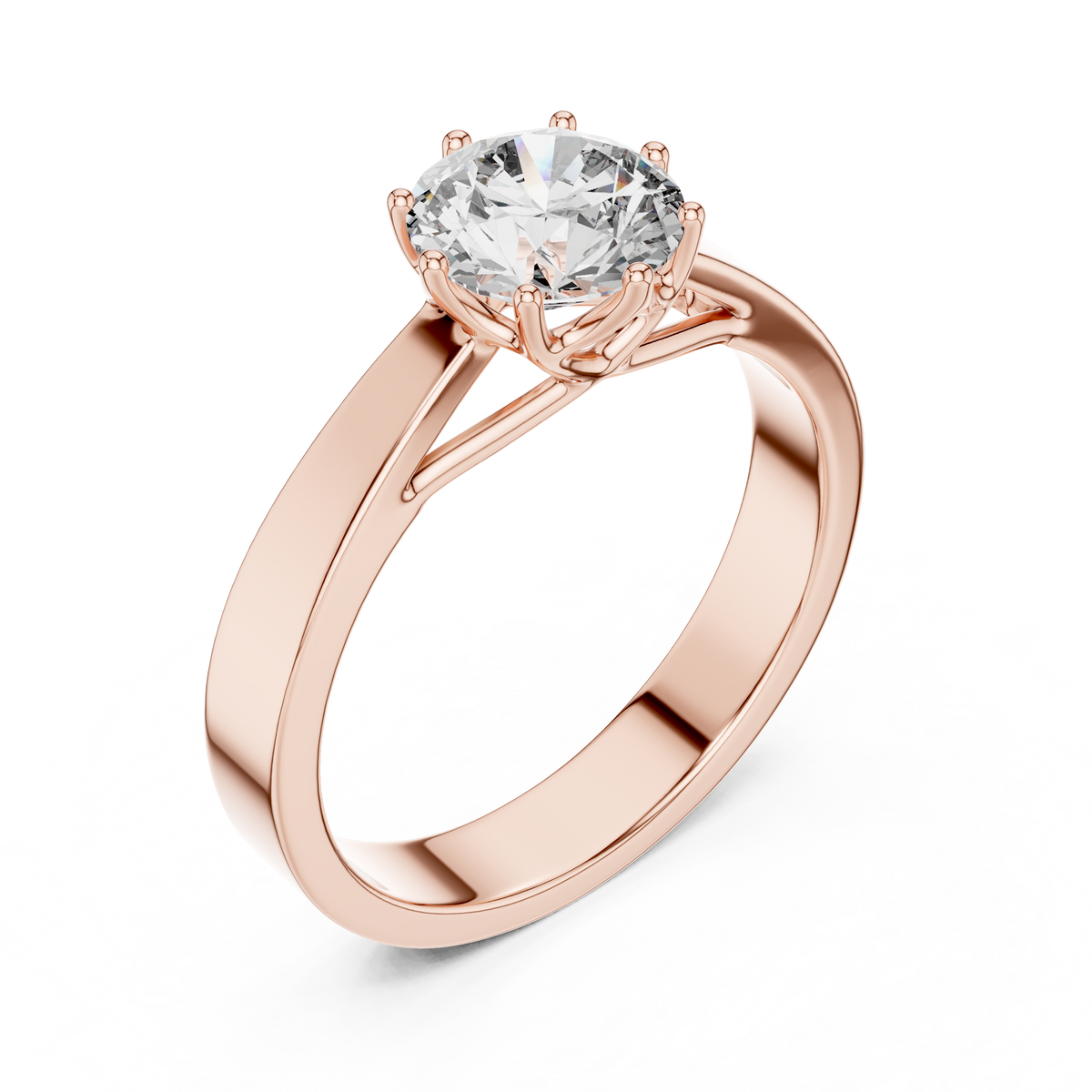 1ct TW Round Lab-Grown Diamond 8-Prong Trellis Solitaire Ring