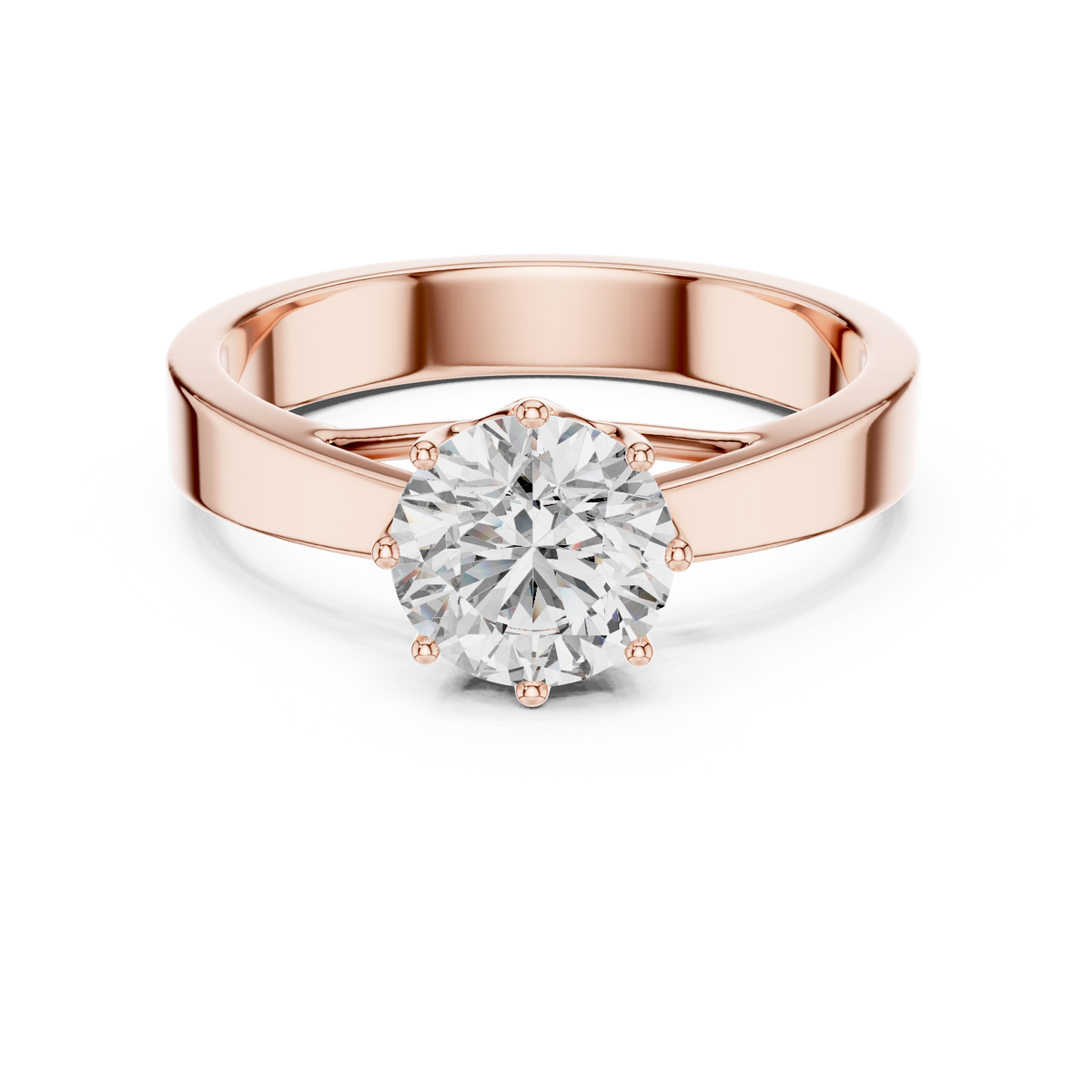 1ct TW Round Lab-Grown Diamond 8-Prong Trellis Solitaire Ring