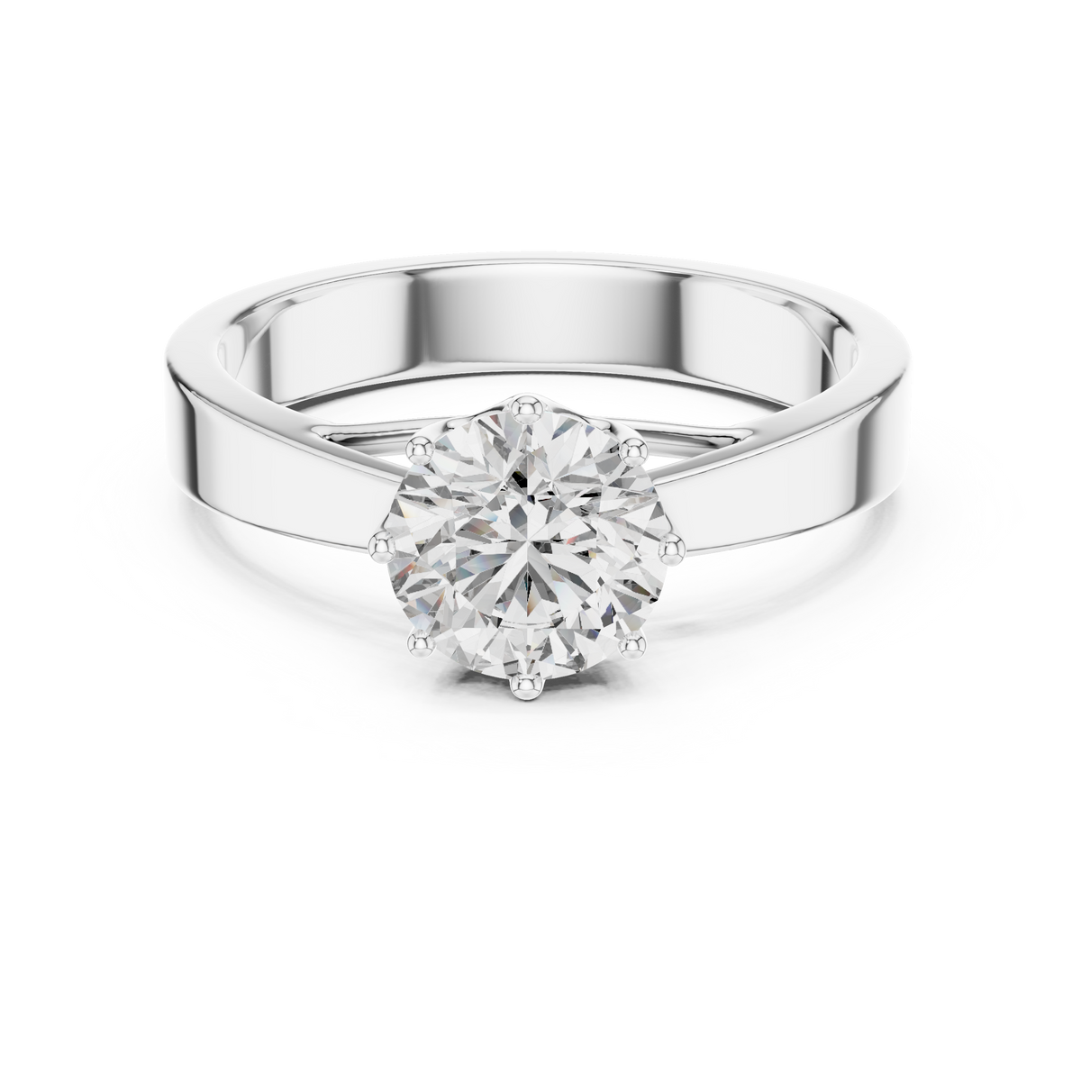 1ct TW Round Lab-Grown Diamond 8-Prong Trellis Solitaire Ring