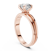 1ct TW Round Lab-Grown Diamond Grooved Band Solitaire Ring in Rose Gold — Verasah fine jewellery