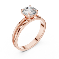 1ct TW Round Lab-Grown Diamond Grooved Band Solitaire Ring in Rose Gold — Verasah fine jewellery