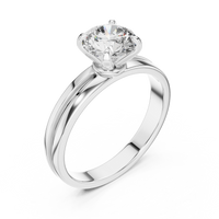 1ct TW Round Lab-Grown Diamond Grooved Band Solitaire Ring in White Gold — Verasah fine jewellery