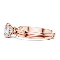 1ct TW Round Lab-Grown Diamond Grooved Band Solitaire Ring in Rose Gold — Verasah fine jewellery