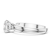 1ct TW Round Lab-Grown Diamond Grooved Band Solitaire Ring in White Gold — Verasah fine jewellery