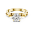 1ct TW Round Lab-Grown Diamond Grooved Band Solitaire Ring
