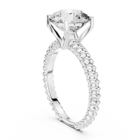 2.8ct TW Round Lab-Grown Diamond Twisted Rope Band Solitaire Ring in White Gold — Verasah fine jewellery