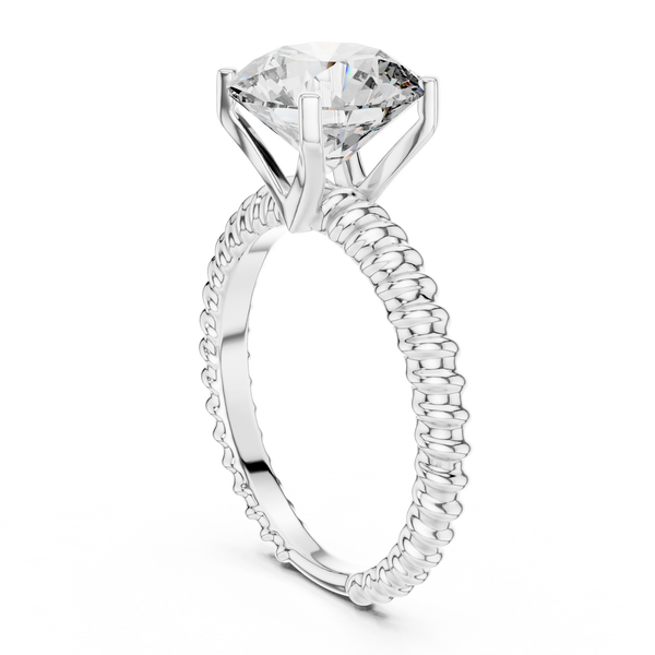2.8ct TW Round Lab-Grown Diamond Twisted Rope Band Solitaire Ring