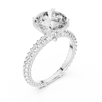 2.8ct TW Round Lab-Grown Diamond Twisted Rope Band Solitaire Ring in White Gold — Verasah fine jewellery