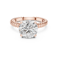 2.8ct TW Round Lab-Grown Diamond Twisted Rope Band Solitaire Ring in Rose Gold — Verasah fine jewellery