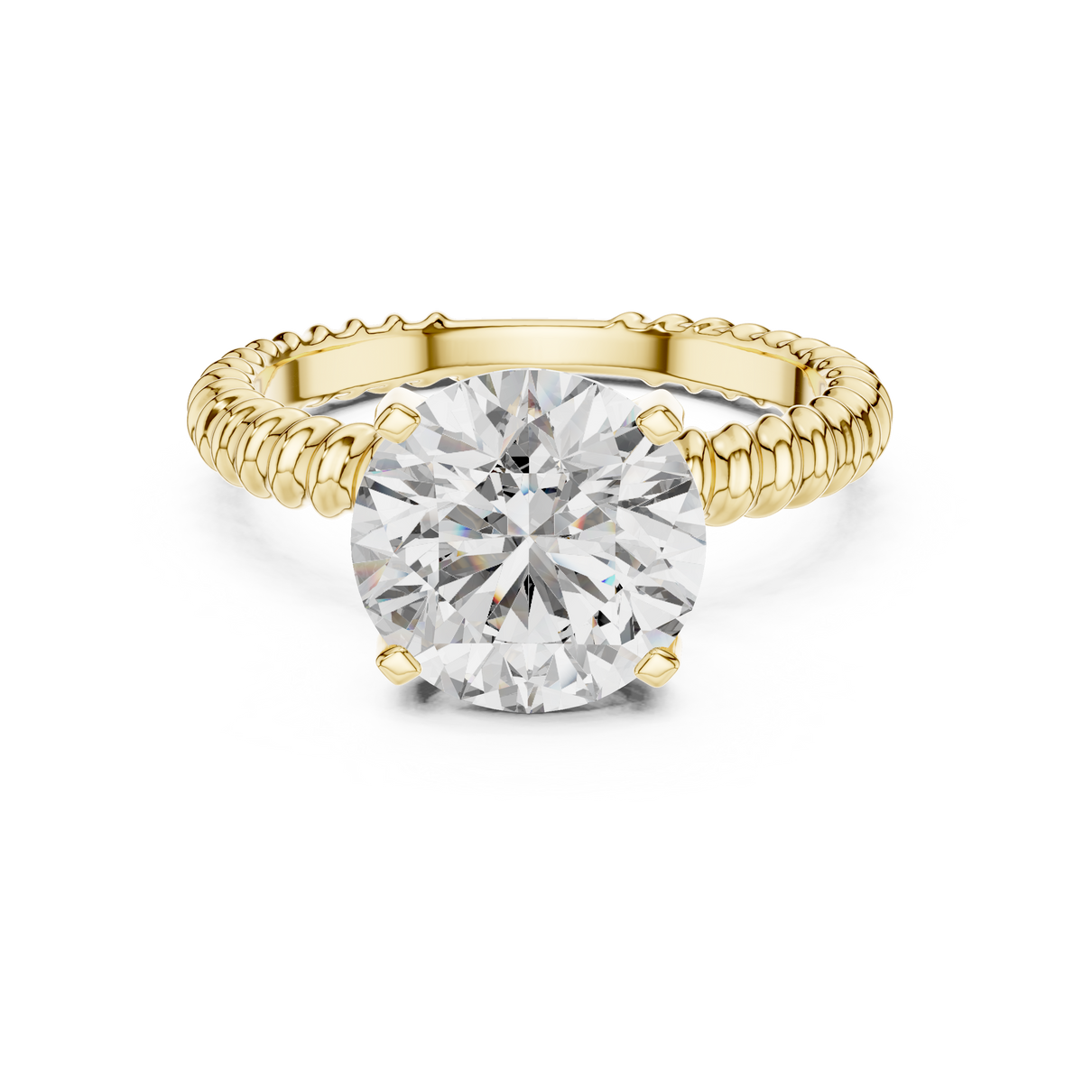 2.8ct TW Round Lab-Grown Diamond Twisted Rope Band Solitaire Ring