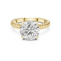 2.8ct TW Round Lab-Grown Diamond Twisted Rope Band Solitaire Ring in Yellow Gold — Verasah fine jewellery