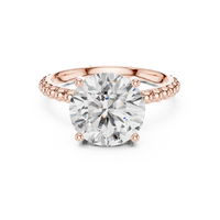2.8ct TW Round Lab-Grown Diamond Beaded Band Solitaire Ring in Rose Gold — Verasah fine jewellery