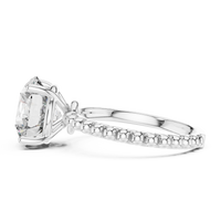 2.8ct TW Round Lab-Grown Diamond Beaded Band Solitaire Ring in White Gold — Verasah fine jewellery