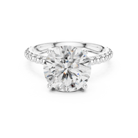 2.8ct TW Round Lab-Grown Diamond Beaded Band Solitaire Ring in White Gold — Verasah fine jewellery