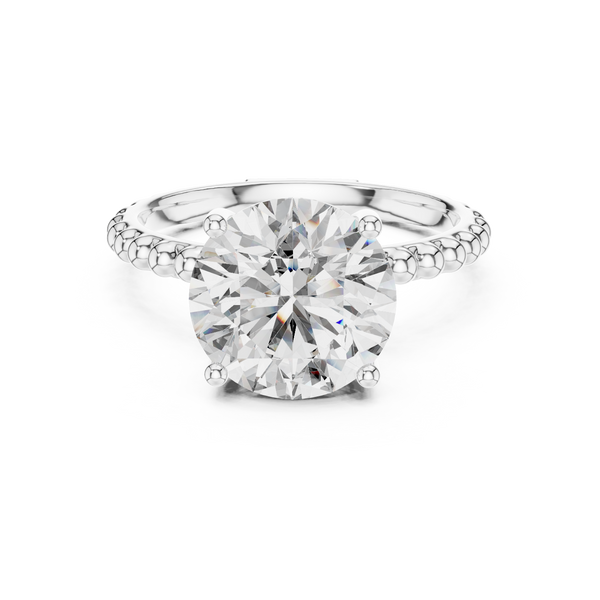 2.8ct TW Round Lab-Grown Diamond Beaded Band Solitaire Ring
