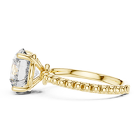 2.8ct TW Round Lab-Grown Diamond Beaded Band Solitaire Ring in Yellow Gold — Verasah fine jewellery