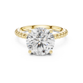 2.8ct TW Round Lab-Grown Diamond Beaded Band Solitaire Ring