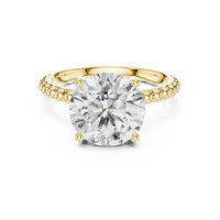 2.8ct TW Round Lab-Grown Diamond Beaded Band Solitaire Ring in Yellow Gold — Verasah fine jewellery