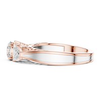 1.02ct TW Round and Trillion Lab-Grown Diamond Vintage Cathedral Ring in Rose Gold — Verasah fine jewellery