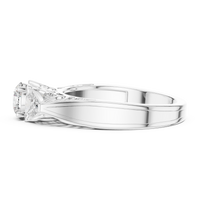 1.02ct TW Round and Trillion Lab-Grown Diamond Vintage Cathedral Ring in White Gold — Verasah fine jewellery