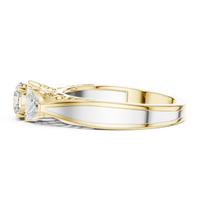 1.02ct TW Round and Trillion Lab-Grown Diamond Vintage Cathedral Ring in Yellow Gold — Verasah fine jewellery