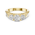 1.02ct TW Round and Trillion Lab-Grown Diamond Vintage Cathedral Ring