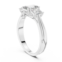 1.16ct TW Emerald Cut Lab-Grown Diamond Princess Three Stone Ring in White Gold — Verasah fine jewellery