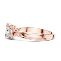 1.16ct TW Emerald Cut Lab-Grown Diamond Princess Three Stone Ring in Rose Gold — Verasah fine jewellery