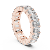 5.64ct TW Emerald Lab-Grown Diamond Eternity Ring in Rose Gold — Verasah fine jewellery
