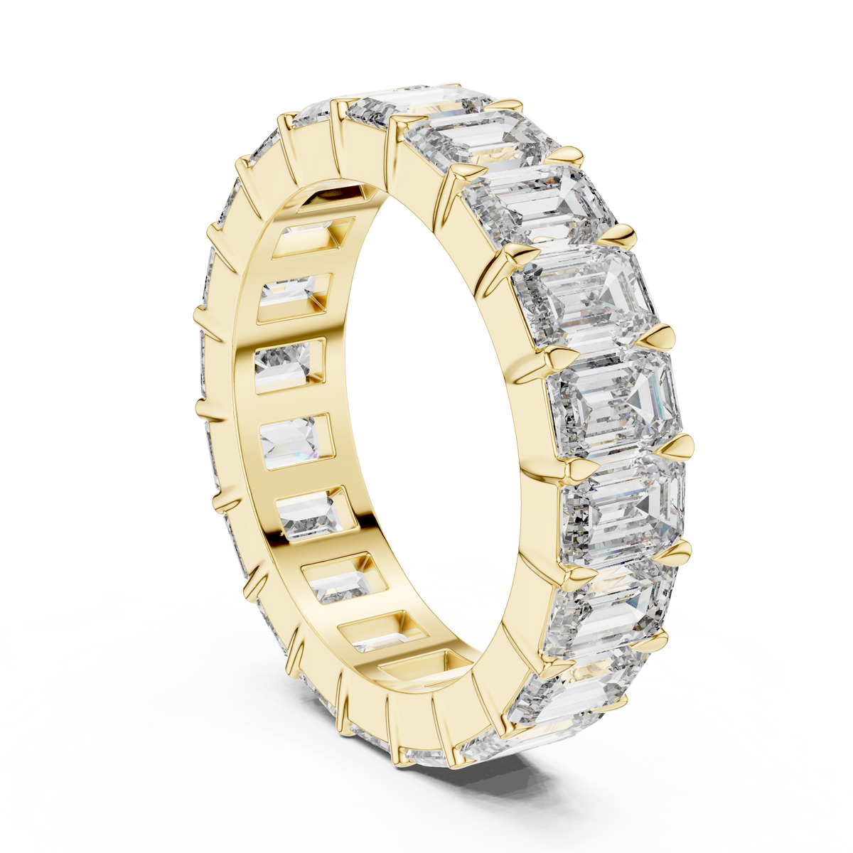 5.64ct TW Emerald Lab-Grown Diamond Eternity Ring