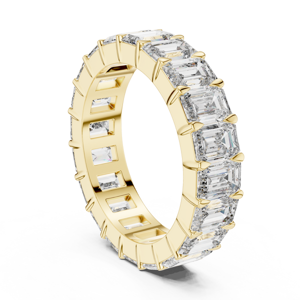 5.64ct TW Emerald Lab-Grown Diamond Eternity Ring