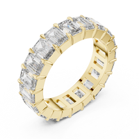 5.64ct TW Emerald Lab-Grown Diamond Eternity Ring in Yellow Gold — Verasah fine jewellery