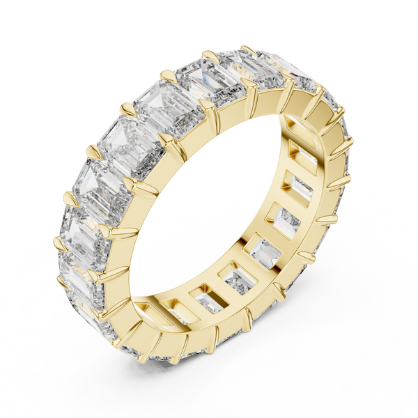 5.64ct TW Emerald Lab-Grown Diamond Eternity Ring