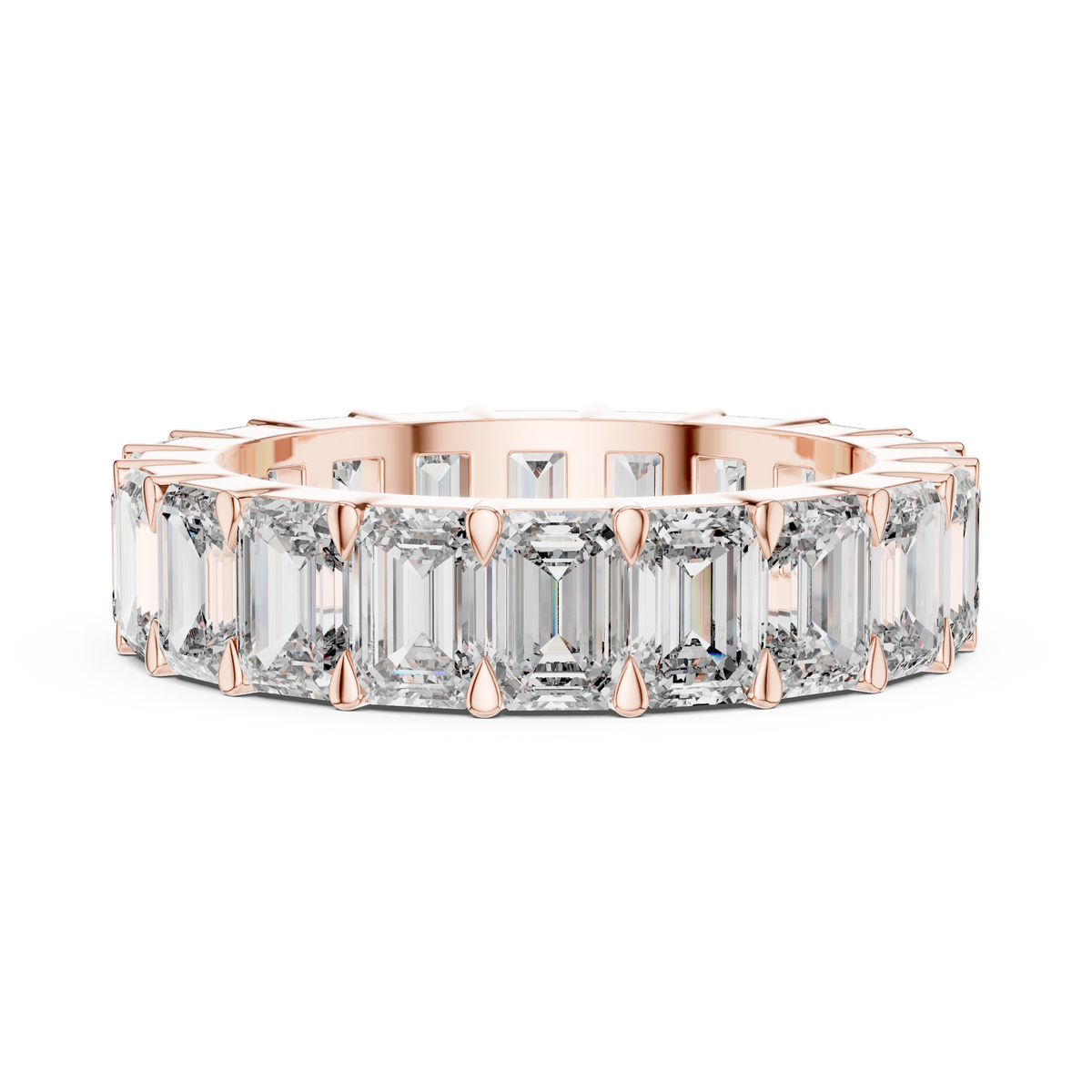 5.64ct TW Emerald Lab-Grown Diamond Eternity Ring