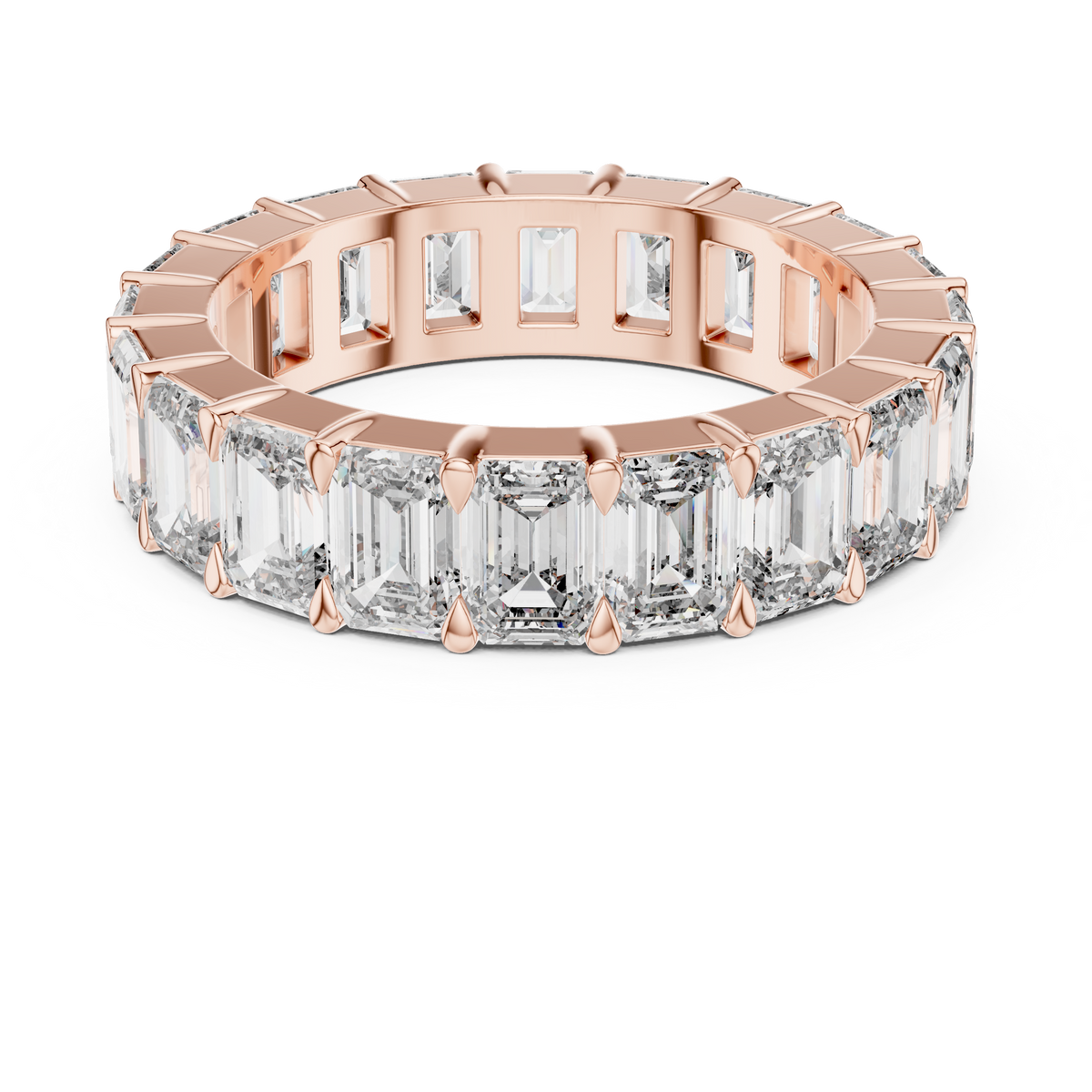 5.64ct TW Emerald Lab-Grown Diamond Eternity Ring