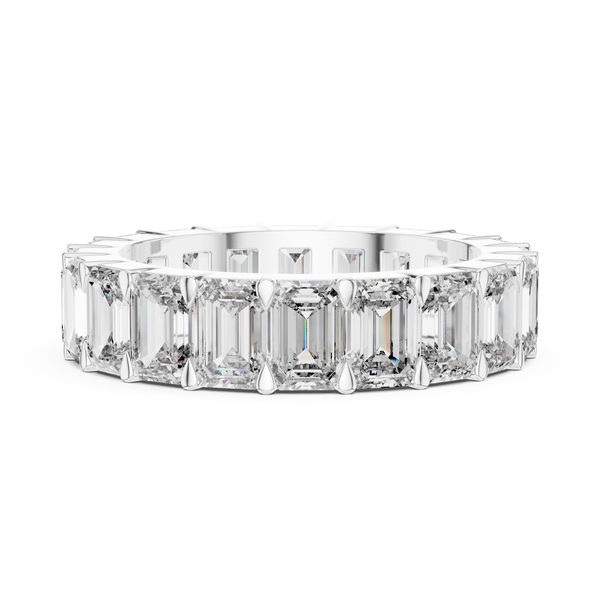 5.64ct TW Emerald Lab-Grown Diamond Eternity Ring