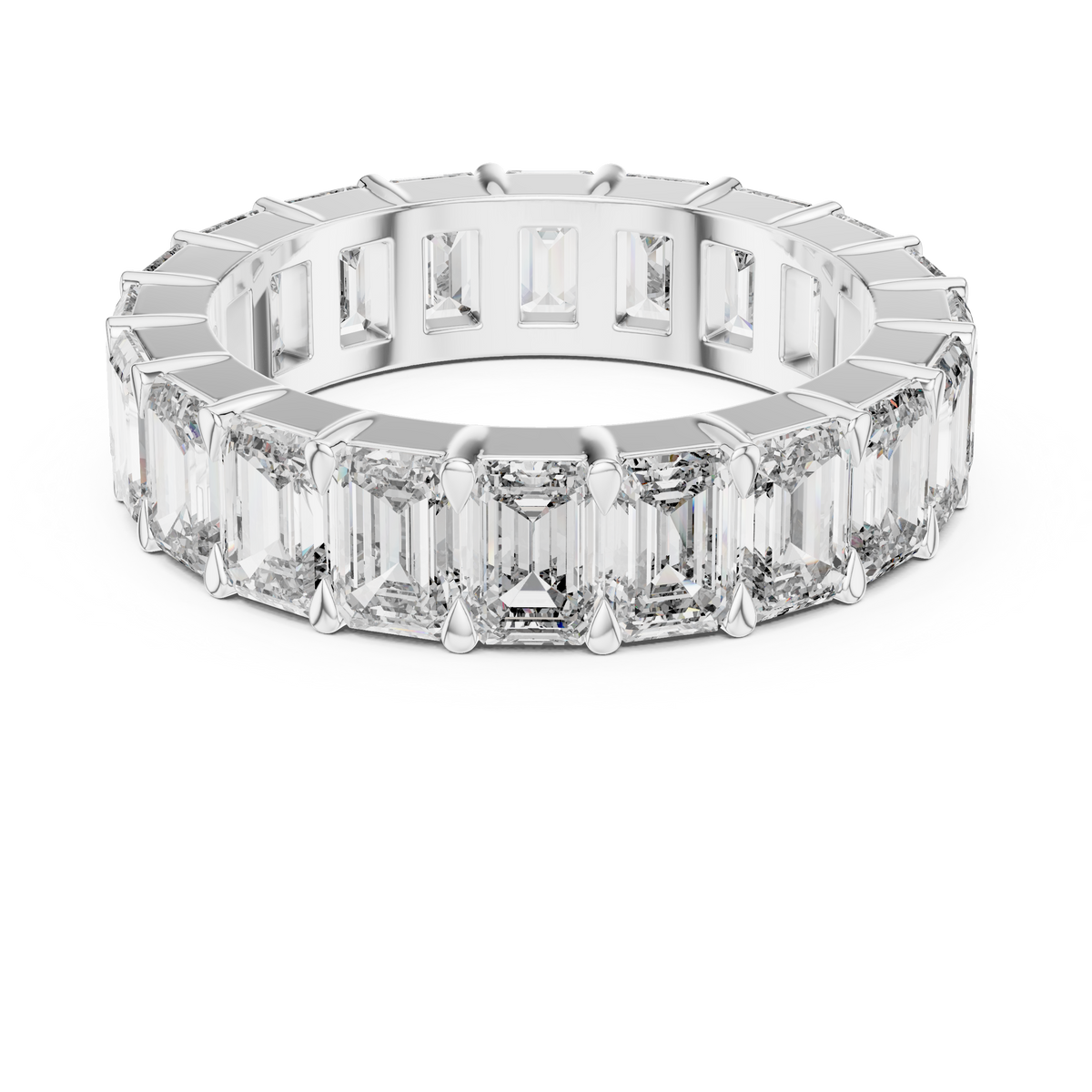 5.64ct TW Emerald Lab-Grown Diamond Eternity Ring