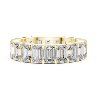5.64ct TW Emerald Lab-Grown Diamond Eternity Ring in Yellow Gold — Verasah fine jewellery