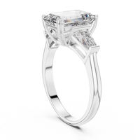3.5ct TW Emerald Cut Lab-Grown Diamond Three Stone Ring in White Gold — Verasah fine jewellery