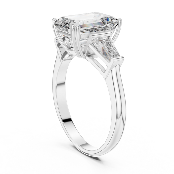 3.5ct TW Emerald Cut Lab-Grown Diamond Three Stone Ring