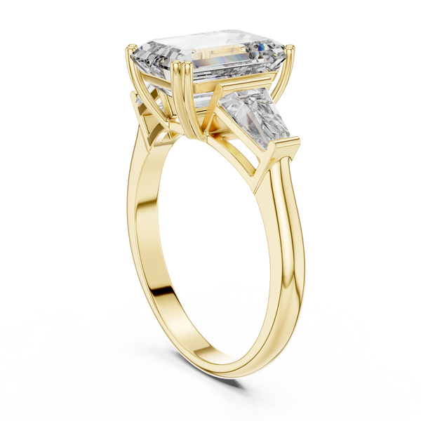 3.5ct TW Emerald Cut Lab-Grown Diamond Three Stone Ring